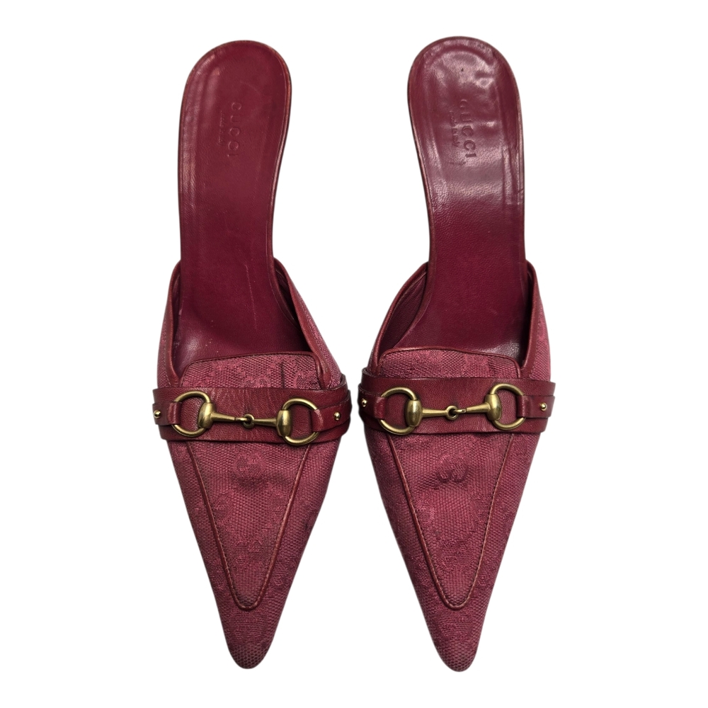 Gucci Women's Pink Kitten Heel Horsebit Mules
